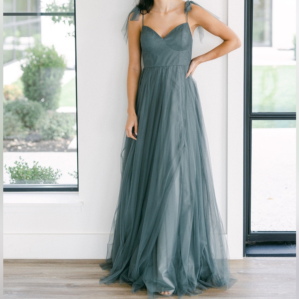Revelry Serenity Tulle Dress In Eucalyptus